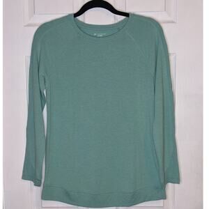 Tek Gear Dry Tek Woman's Teal Green Active Wear Crew Pullover Ribbed Sweater S